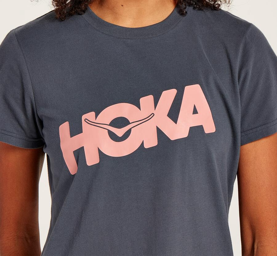 Tee Womens - Hoka One One Brand - Blue - VIZHMOD-05